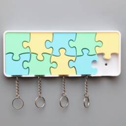 Creative Puzzle Piece Wall Mounted Key Hanger - Unique Home Organiser - thumbnail 4