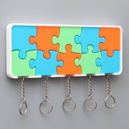 Creative Puzzle Piece Wall Mounted Key Hanger - Unique Home Organiser - thumbnail 2