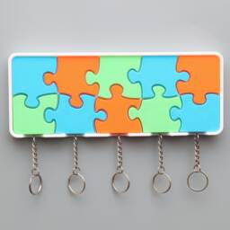 Creative Puzzle Piece Wall Mounted Key Hanger - Unique Home Organiser - thumbnail 1