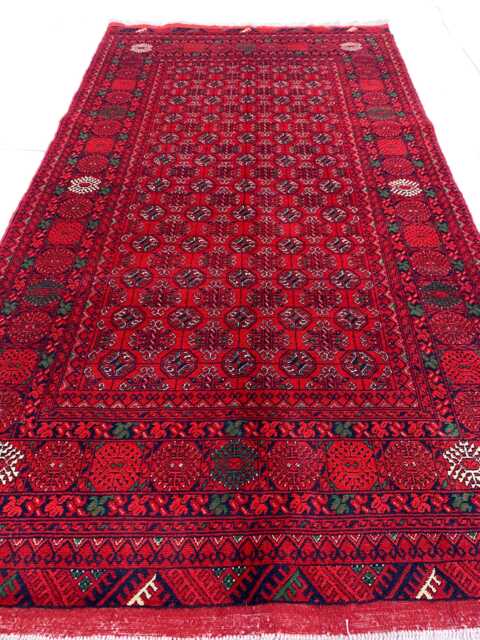 Handmade Red Afghan Area Rug 6.3x3.4 Ft Wool Mawrai Gul Rug - image 1