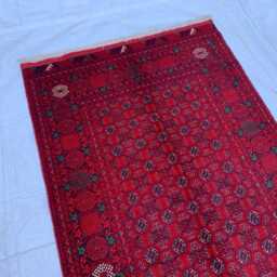 Handmade Red Afghan Area Rug 6.3x3.4 Ft Wool Mawrai Gul Rug - thumbnail 4