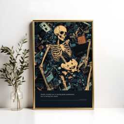 Memento Mori Skeleton Poster Stoic Philosophy, Dark Academia Art - thumbnail 3