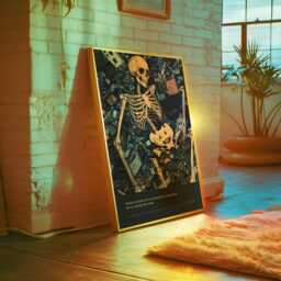 Memento Mori Skeleton Poster Stoic Philosophy, Dark Academia Art - thumbnail 2