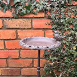 Brown Cast Iron Metal Garden Bird Bath/Table Top - thumbnail 2