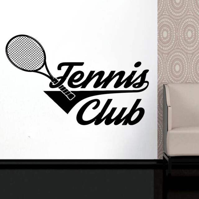 Tennis Club Wall Decal - Removable Vinyl Home Decor 2290 - image 1