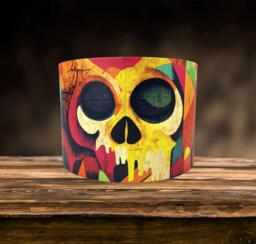 Graffiti Skull Lampshade For Ceiling & Table Lamps, Kids Teenager Drum Light Shade - thumbnail 1