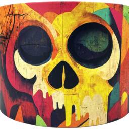 Graffiti Skull Lampshade For Ceiling & Table Lamps, Kids Teenager Drum Light Shade - thumbnail 2
