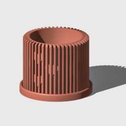 Modern Ribbed Heart Planter With Saucer - 3D Printed Home Decor - thumbnail 3