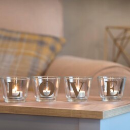 Personalized Letter Glass Votive Custom Tealight Holder, Home Decor - thumbnail 2