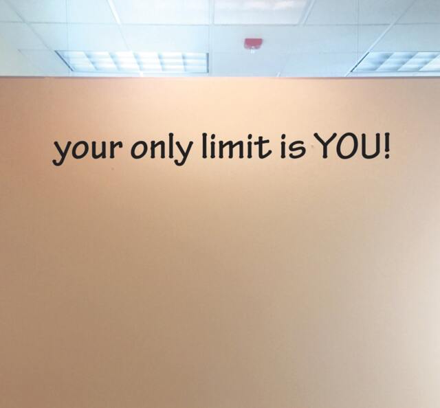 Inspirational Wall Decal For Classroom , Your Only Limit Is You Office Vinyl Sticker, Chiropractor, Physical Therapy, High School 369 - image 1