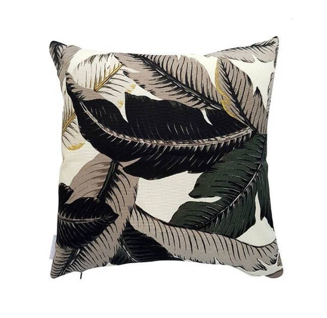 Outdoor Cushion Cover, Cover Only, Palm Leaf Cushions, Tropical Black Tommy Bahama, Pillows - image 1
