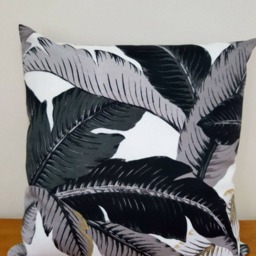 Outdoor Cushion Cover, Cover Only, Palm Leaf Cushions, Tropical Black Tommy Bahama, Pillows - thumbnail 3