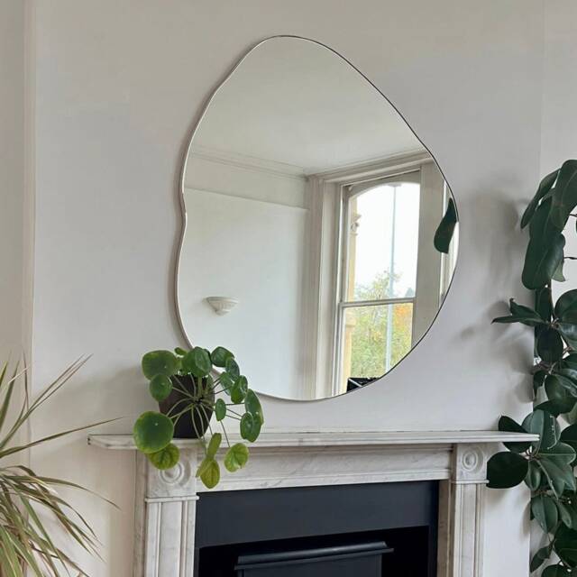 Ergon??? Organic Freeform Modern Mirror With Brushed Brass Frame, Xl - image 1