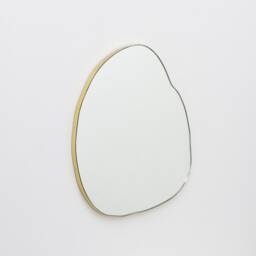 Ergon??? Organic Freeform Modern Mirror With Brushed Brass Frame, Xl - thumbnail 2