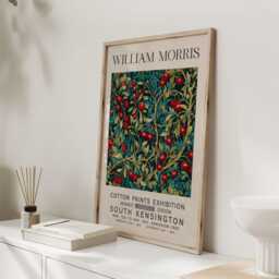 William Morris Print, Art, Exhibition Poster, Kitchen Artwork, Berry Wall Teal Art - thumbnail 3
