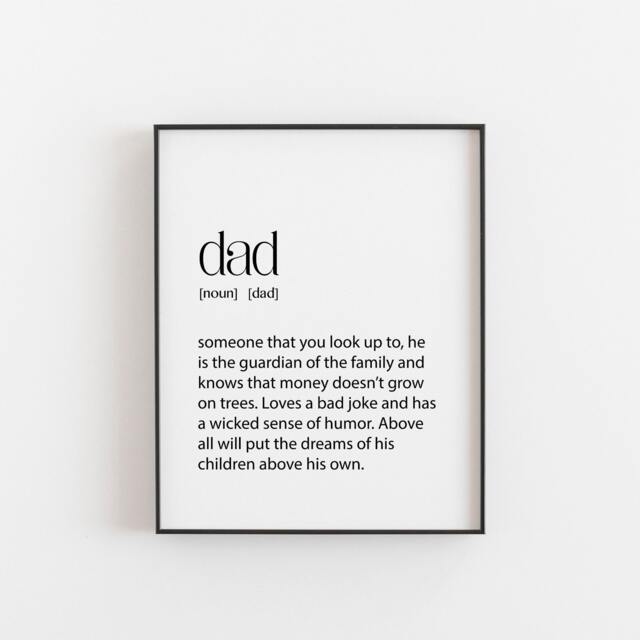 Dad Gift, Definition Print, Gifts For Christmas, Bedroom Or Office Wall Art, Dictionary Art The Home, Quotes - image 1