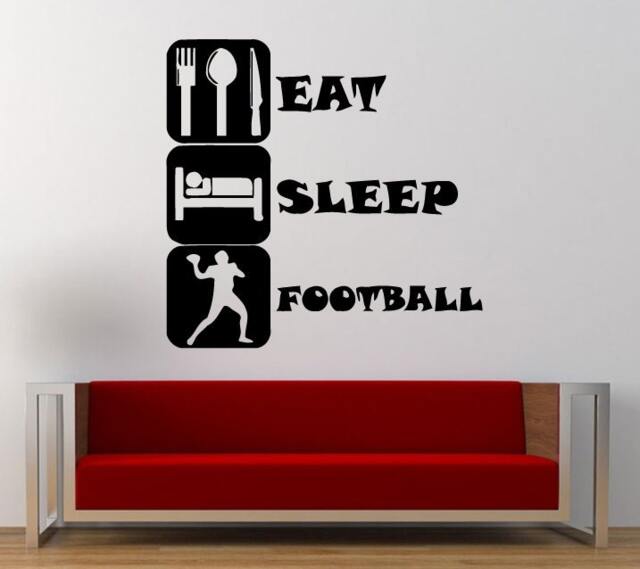 Eat Sleep Play Football Repeat American Sport Outdoors Wall Decal Sticker Vinyl Mural Leaving Bedroom Room Home Decor Free Shipping L287 - image 1