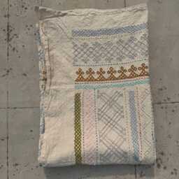 Artisan Suzani Quilt - Hand-stitched Cotton, Traditional Embroidery, Bohemian Home Throw Or Bedspread - thumbnail 4