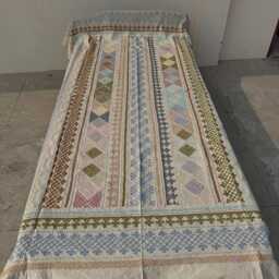 Artisan Suzani Quilt - Hand-stitched Cotton, Traditional Embroidery, Bohemian Home Throw Or Bedspread - thumbnail 2