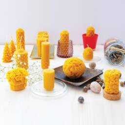 Pyramid Beeswax Candle - Natural Candle, Tangled With Pyramidal Ornaments Candle Of 100% Beeswax - thumbnail 2