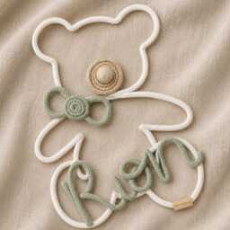Knitted Wire Name. Personalised Bear Bedroom, Or Nursery Wall Art - thumbnail 1