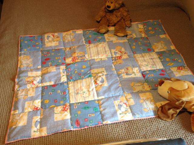 Baby Blanket/Mat Of Park Blue Patterned Cubs Padded Way Blue Quilt/Blanket Baby Patchwork - image 1