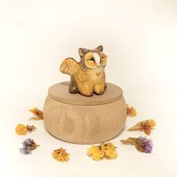 Owl Griffin Statue Small Gryphon Figurine To Order Tiny Clay Animal Cute Sculpture Cat Griffin Mini Figure Baby Griffon Totem Kawaii Gift - thumbnail 4