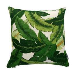 Outdoor Cushion Cover, Cover Only, Green Banana Leaf Cushion, Palm Cushions, Pillows, Tropical Pillows - thumbnail 2