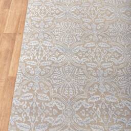 8x10 Rug Grey Silver Modern Floral Design Style Handmade Wool #7056 - 242x300 cms - thumbnail 2