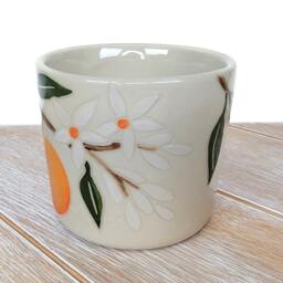 Orange Citrus Planter Succulent Fruit Decor Pattern Ceramic Pottery Handmade Pottery Country Kitchen - thumbnail 3