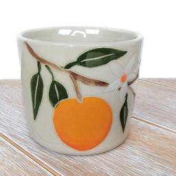 Orange Citrus Planter Succulent Fruit Decor Pattern Ceramic Pottery Handmade Pottery Country Kitchen - thumbnail 2