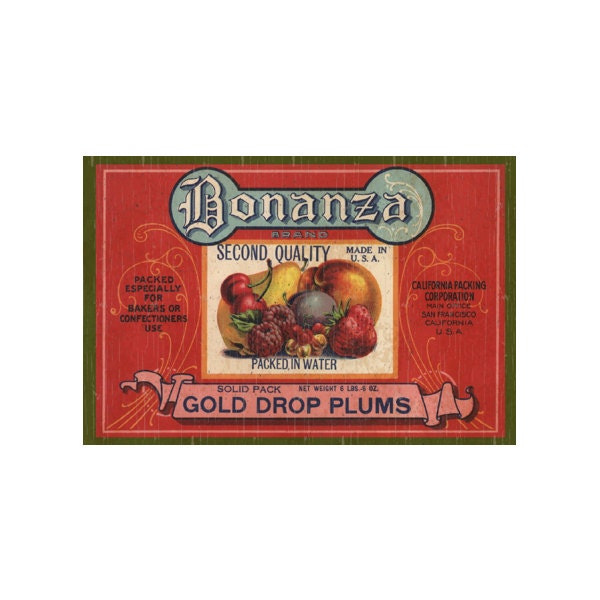Vintage Fruit Wall Art - Crate Label Sign - image 1