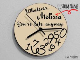 Whatever, I'm Late Anyway Beige - Wall Clock - thumbnail 1