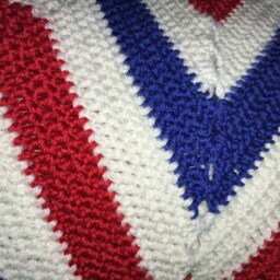 Handmade, Patriotic Red, White & Blue Five-Point Star Blanket - 48 - thumbnail 4