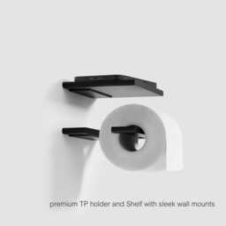 Modern Toilet Paper Holder With Shelf Left-Side Hidden Wall Mount - thumbnail 2