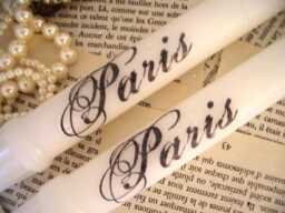 Pair Of White Candles - Stamped Paris Ooh La - thumbnail 1