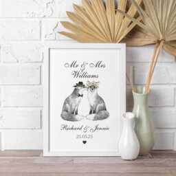 Personalised Fox Wedding Gift, For Him Or Her. Present, Whimsical Present Fiance, Boyfriend, Girlfriend, Husband, Wife - thumbnail 3