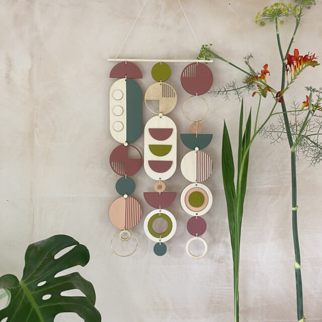 Modern Geometric Wall Hanging - Boho Art Bedroom Decor - image 1