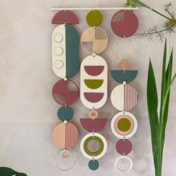 Modern Geometric Wall Hanging - Boho Art Bedroom Decor - thumbnail 3