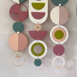 Modern Geometric Wall Hanging - Boho Art Bedroom Decor - thumbnail 4