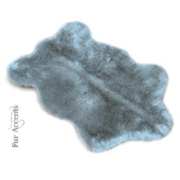 Grey Faux Fur Area Rug - Shaggy Chubby Bear Skin Design - thumbnail 1