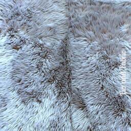 Grey Faux Fur Area Rug - Shaggy Chubby Bear Skin Design - thumbnail 3