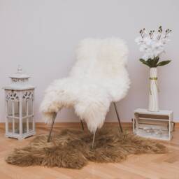 Natural White Merino Sheepskin Rug - Different Sizes - Scandinavian Home Decor - thumbnail 1