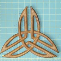 Triquetra - 3x3 Knot Wood Carving Celtic Triple Trinity Artistic Variation Of Wall Hanging - thumbnail 4
