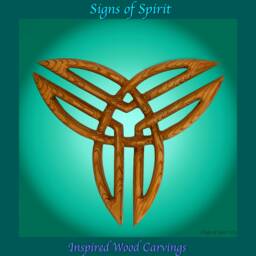Triquetra - 3x3 Knot Wood Carving Celtic Triple Trinity Artistic Variation Of Wall Hanging