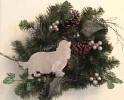 Cavalier King Charles, Dog Tree Topper, Holiday Decoration, Wreath Wall Art, Plant Or Garden Stake, Christmas, Aluminum - thumbnail 1