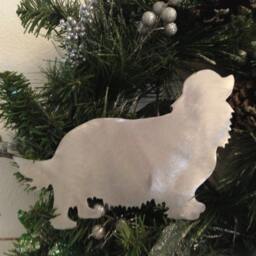 Cavalier King Charles, Dog Tree Topper, Holiday Decoration, Wreath Wall Art, Plant Or Garden Stake, Christmas, Aluminum - thumbnail 2