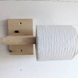 Reclaimed Wood Toilet Roll Holder, Scandinavian Decor Inspired - thumbnail 3