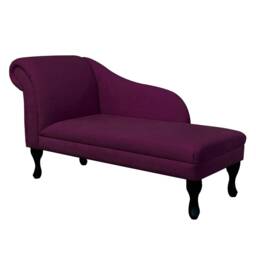 Handmade Plush Plum Purple Chaise Longue Queen Anne Legs - thumbnail 1