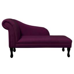 Handmade Plush Plum Purple Chaise Longue Queen Anne Legs - thumbnail 2